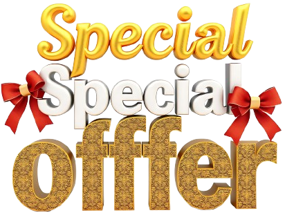 Festive 3d text special offer celebrates with flair ornate gold toned letters gleam festive ribbons removebg preview
